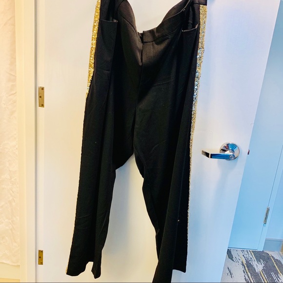 Eloquii Pants - Gold Sequin Tuxedo Pants